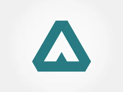 "A" monogram - deux a gradient letter logo mark monogram origami teal