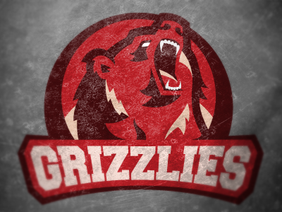 Revised Grizzlies Logo bear grizzly logo red sports vector