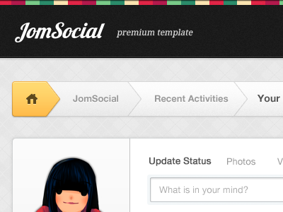 JomSocial Template breadcrumbs header jomsocial joomla social strip textures yellow