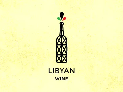 Libyan Wine africa black desert design fun libya logo oil wine yellow