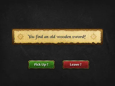 Fantasy UI Dialogue buttons game message rpg ui