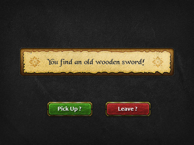 Fantasy UI Dialogue buttons game message rpg ui