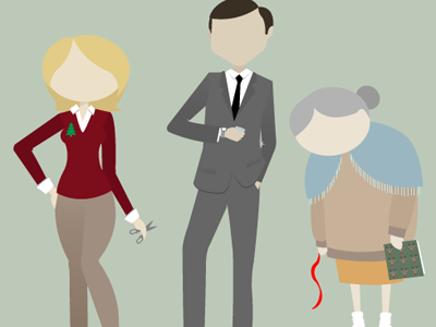 Character Illustrations for Shopper Types christmas faceless illustration shopping