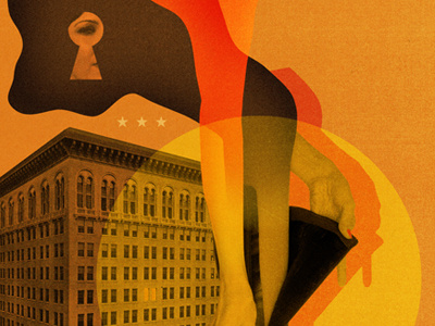 Gets Over You building collage illustration key star woman