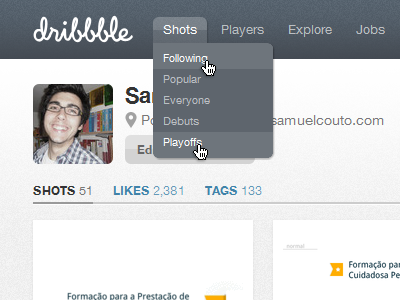 Those 5px... dribbble menu nav ui