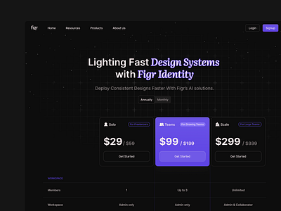 Make Pricing Page UI your own clean dark theme design fintech landing modern design price pricing pricing card pricing page pricing plan pricing section pricing table ui user interface web web design