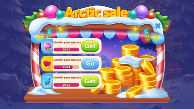 Offer 2d 2d art blender casualstyle coins design gameoffer gamesale render ui uiartist wintersale