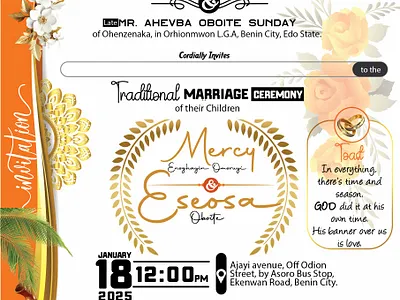Mercy & Eseosa Wedding Invitation 18th downsign eseosa oboite invitation card january mercy and eseosa mercy eseosa mercy omoruyi wedding wedding invitation