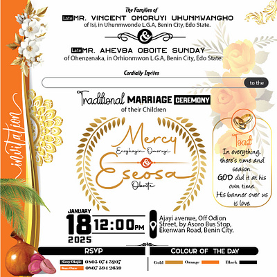 Mercy & Eseosa Wedding Invitation 18th downsign eseosa oboite invitation card january mercy and eseosa mercy eseosa mercy omoruyi wedding wedding invitation