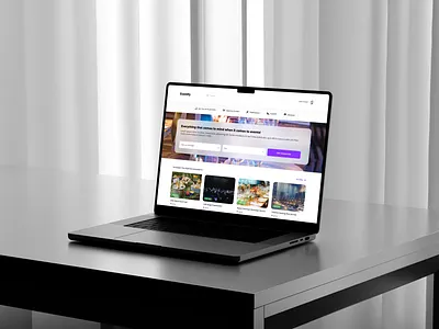 Event Organization Platform – Modern UI Design banner card component event footer header home homepage input landing landing page organization purple search ticket ui ux uı web web ui