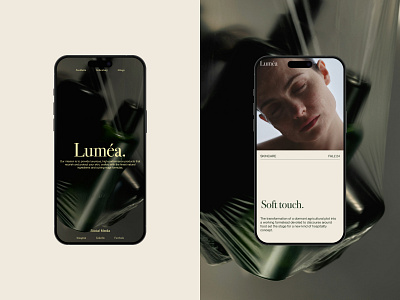 Skin care brand website 01 - mobile art direction design digital design figma graphic design layout typography ui ux uxui visual design web design webdesign website