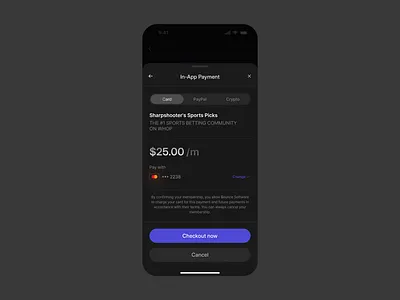 In-App Payment balance bottom sheet checkout design in app payment ios pay payment method ui ux