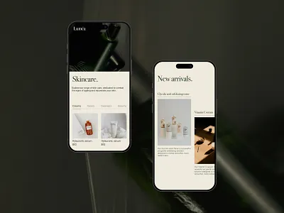 Skin care brand website 03 - mobile art direction design digital design figma graphic design layout typography ui ux uxui visual design web design webdesign website