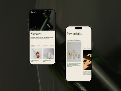 Skin care brand website 03 - mobile art direction design digital design figma graphic design layout typography ui ux uxui visual design web design webdesign website