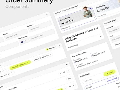 Order Summery Components ai components figma travel