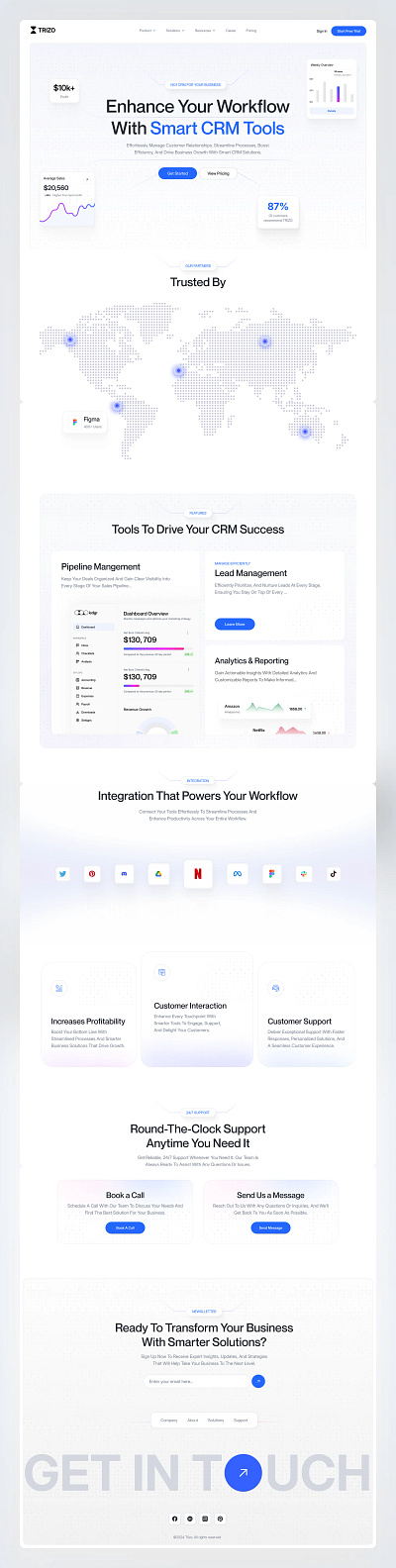 Smart CRM Tools Landing Page branding design graphic design resposivedesign ui ux