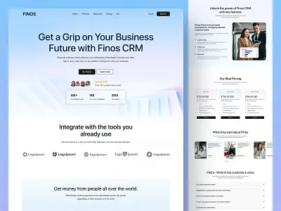 Business CRM Landing Page 3d branding design graphic design logo ui ux