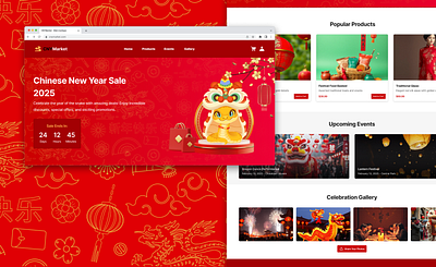 Chinese Sale Market | Landing Page chinese clean design desktop imlek landing page red ui uiux web design web market