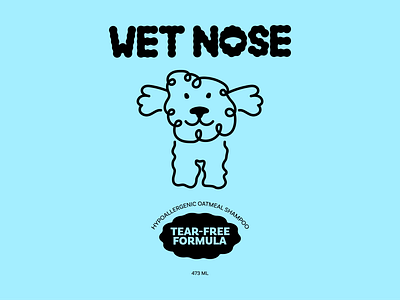 WET NOSE PET SHAMPOO bottle design brand identity brand identity design branding graphic design illustration logo logo design packaging design pet pet care pet health pet shampoo shampoo