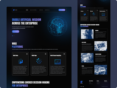 Elevating AI-Driven Decisions: WaiSDOM Website Revamp 📊 aitech artificialintelligence concept design futuristicdesign innovativedesign landing page modernui smartsolutions techwebsite ui design web design website websiteredesign