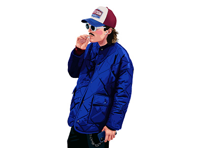 Man with the blue jacket art digital digital art digital design digital illustration illustration