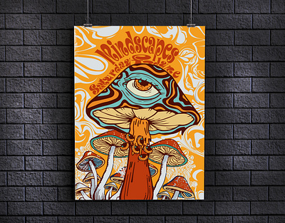 Psychedelic 60s design graphic design illustration poster