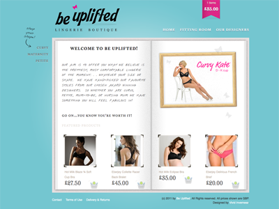 Be Uplifted website branding e commerce lingerie shop uplifting website