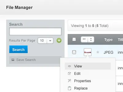 Web App - File Manager app blue file gray green manager search ui web