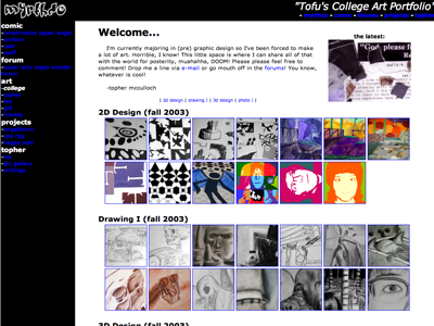 my proto-design portfolio circa 2003 2003 portfolio rebound web 1.0