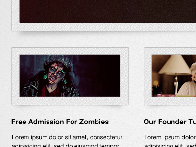 Free Admission For Zombies design polaroid web web design zombie