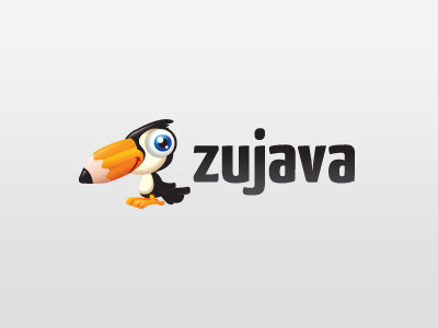 Zujava bird illustrative logo mascot toucan writer