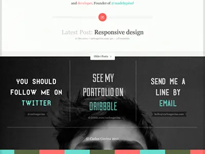 Footer footer homepage portfolio typography website