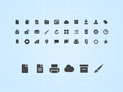 Webapp icon set for Webdesign Tuts+ 16x16 app crisp icons onecolor scalable simple web