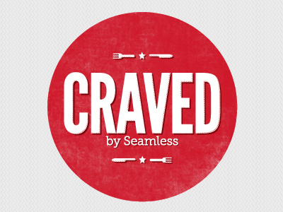 Craved logo for Seamless distressed food logo retro