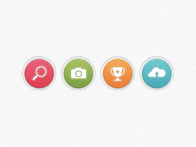 Widget Buttons android app blue buttons cloud colors design green grey interface orange pink publish share texture ui
