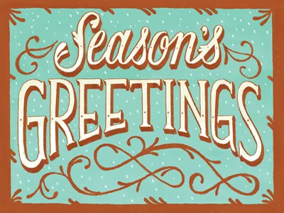 Season's Greetings card holiday lettering typography