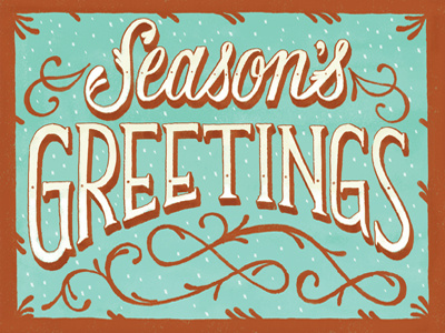 Season's Greetings card holiday lettering typography