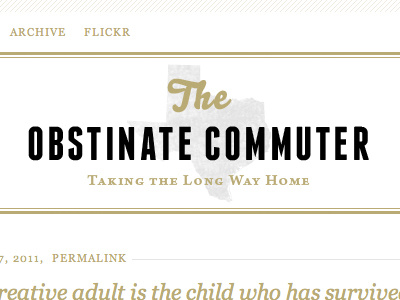 The Obstinate Commuter personal web