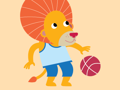 basketball lion boy ball basketball boy dribbble illustration lion sports