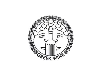 Greek Wine alex alexander wende alexwende bottle face grapes greek logodesign pattern wende wine