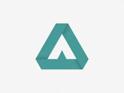 "A" a aldrich aldricht grain letter logo monogram origami personal ribbon shadow shape tan texture triangle