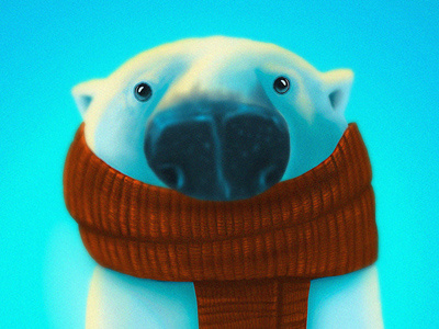 Михаил Белошубов 13mu bear cold illustration nose polar bear scarf winter