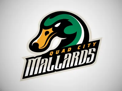 Mallards Alternate Logo brand duck hockey mallards mascot quad city