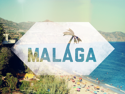 Malaga, Spain atw city malaga poster spain typography