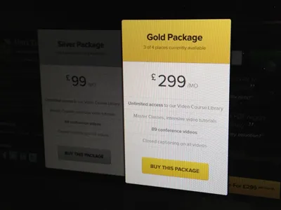 Good as gold button dark gold opacity plan pricing table