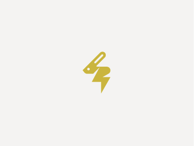 Volt Rabbit Mark blaska desig drink electric flash gold hop logo mark minimal oski rabbit radek style