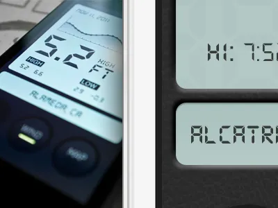 Tide screen app chart dashboard design direction graph gust icon ios ios5 iphone lcd sailing sailor ui ux wind
