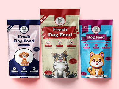 Dog & Cat Food Pouch Design box design cat pouch dog pouch label design packaging design pouch design product design