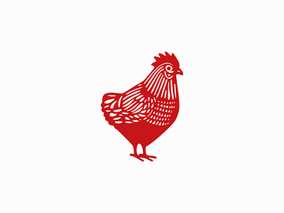 Rustic Chicken Logo agriculture animal bird branding chicken design eggs farm food hen illustration logo mark poultry red restaurant rooster rustic vector vintage