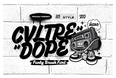 Cvltre Dope - Funky Brush Font font funky funky brush funky font graffiti graffiti brush hiphop font rebel rebel font street brush street font street style streetwear streetwear font stylish brush typeface typography urban font